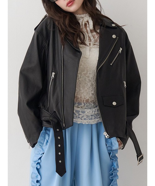 PosTokyo】real leather riders（ライダースジャケット）｜jouetie