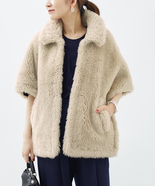 TICCA (ティッカ)＞ウールファーポンチョ✨新品タグ付き TICCA