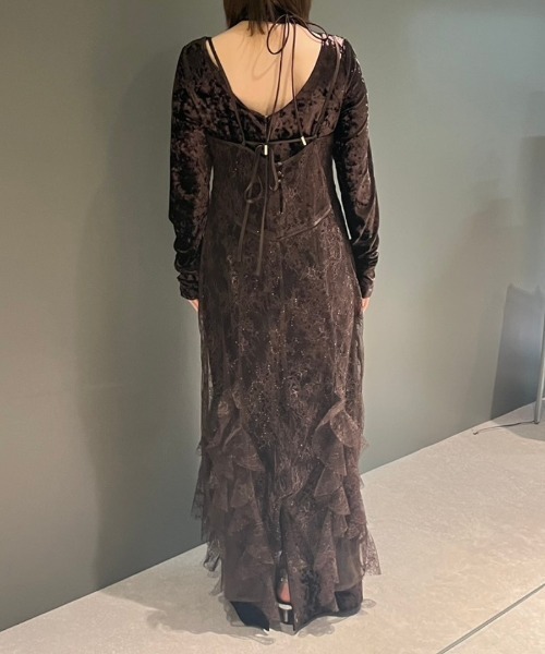 スパークルレースベロアドレス / sparkle lace velour dress（ドレス