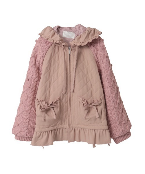 ニット袖付きキルティングブルゾン（ブルゾン）｜PINK HOUSE（ピンク