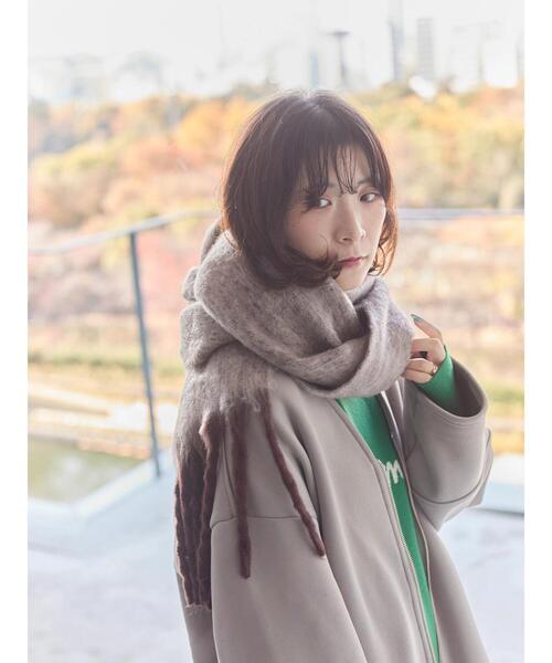 セール】ボリュームフリンジマフラー（ストール/ショール）｜Samansa