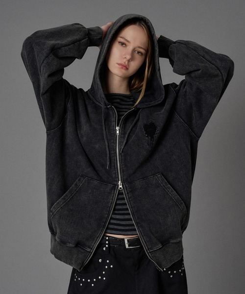 POINTS - 300-500 ⁄ #wlm JARMY 黒 フード付きパーカー +81 Sサイズ