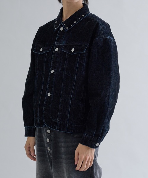 セール】Flocky Studs damage denim Jacket / フロッキースタッズ