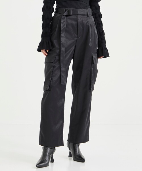 セール】【08sircus/08サーカス】Satin belted cargo pants（カーゴ
