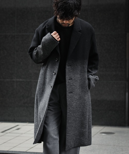 アタッチメント グラデーションオーバーサイズコート ネイビーグレー