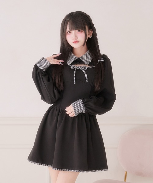 セール】胸開き配色ワンピース（ワンピース）｜Pal elfy（パル