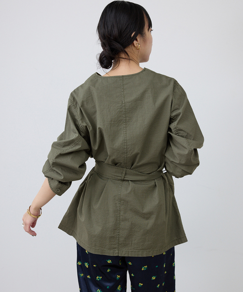 追加》ノーカラーサファリブルゾン（その他アウター）｜SLOBE IENA