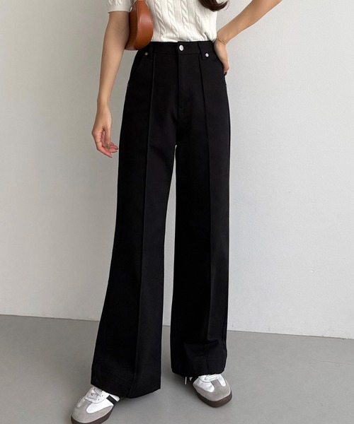 セール】ワイドレッグデニムパンツ（デニムパンツ）｜callautia