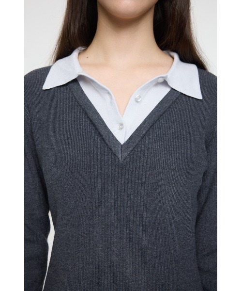 26年SS新作】LAYERED KNIT ミニドレス（ワンピース）｜MOUSSY