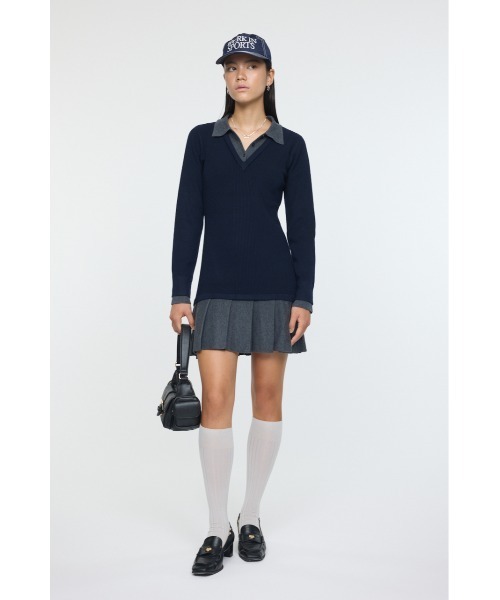 26年SS新作】LAYERED KNIT ミニドレス（ワンピース）｜MOUSSY