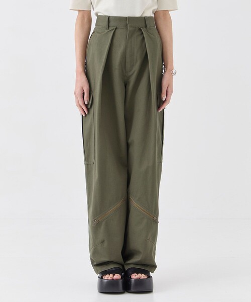 セール】ワイドタックカーゴパンツ｜ウォッシャブル/春服（カーゴ