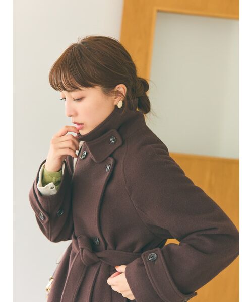 COHINA（コヒナ）の「2wayカラーバックフレアウールコート【低身長