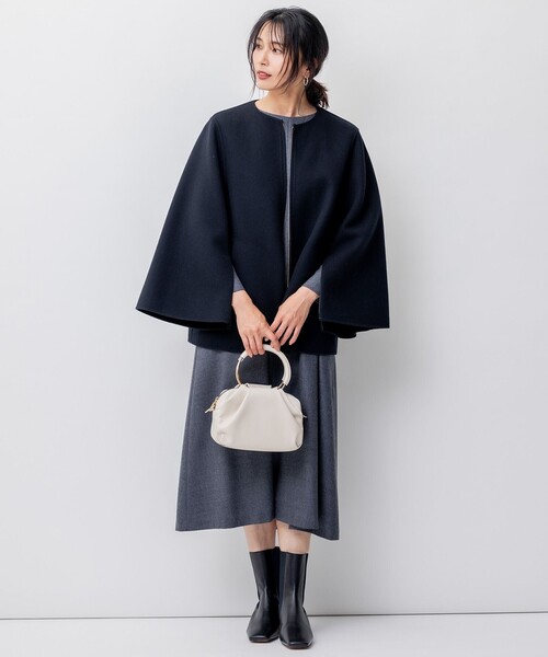 セール】ウールリバー ケープ ジャケット（ノーカラーコート）｜23区 S