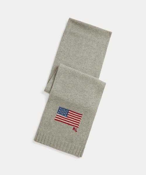 フラッグ ニット ウールブレンド スカーフ（マフラー）｜POLO RALPH