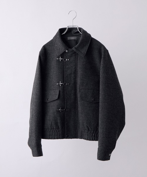CLEL】Wool Blend Herringbone Tweed Fireman Blouson / ウール