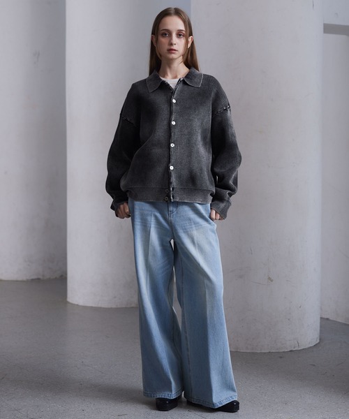 CLEL（クレイル）の「【CLEL】Basic/Spray Rib Knit Shirt Cardigan