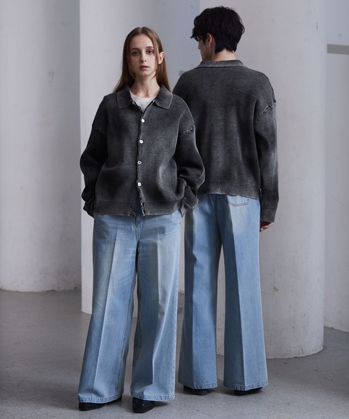 CLEL（クレイル）の「【CLEL】Basic/Spray Rib Knit Shirt Cardigan