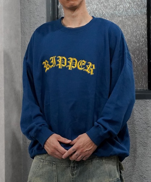 セール】【RIPPER】オールドイングリッシュ カレッジロゴ ビッグ