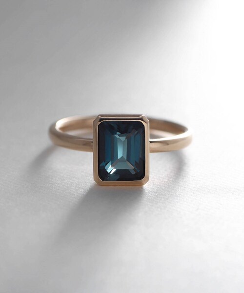 K10ロンドンブルートパーズ コーナーカット リング（リング