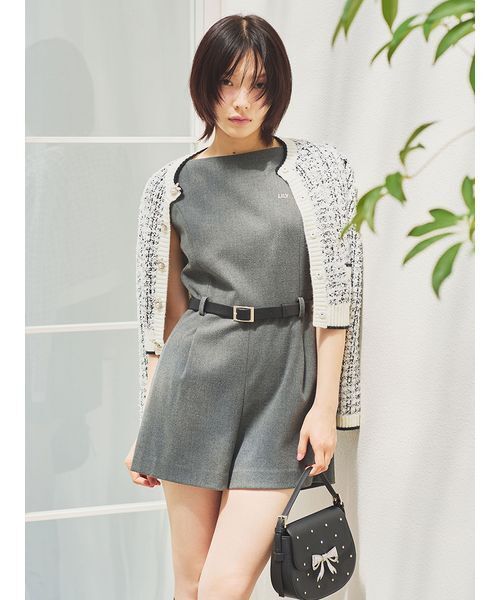 LILY BROWN（リリーブラウン）の「ベルト付きミニロンパース（つなぎ