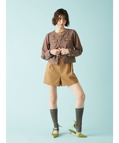 LILY BROWN（リリーブラウン）の「ベルト付きミニロンパース（つなぎ