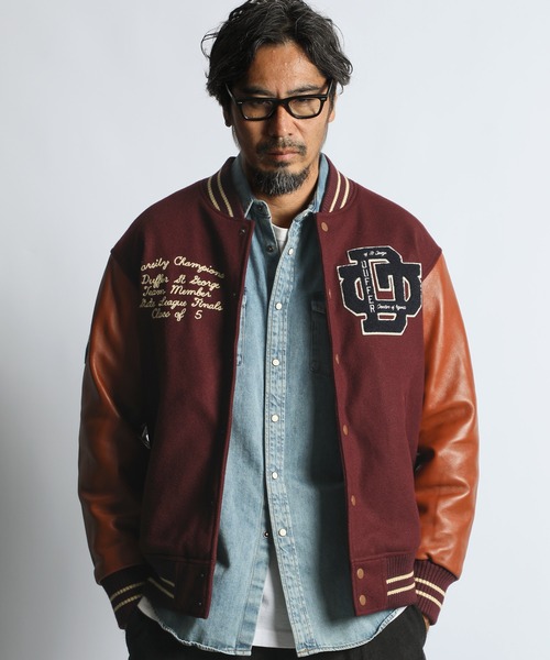 セール】VARSITY JACKET：バーシティジャケット スタジャン