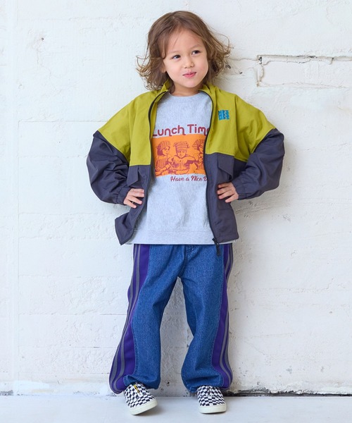 ナイロンビッグポケットバイカラージャケット/セットアップ可