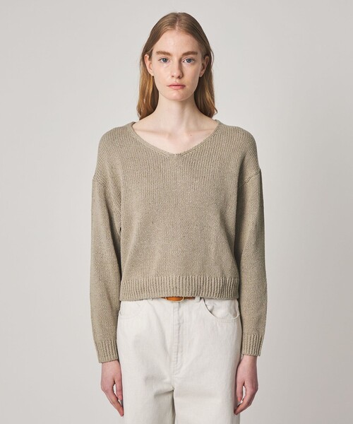 Steven Alan＞コットン シルク Vネック ニット（ニット/セーター