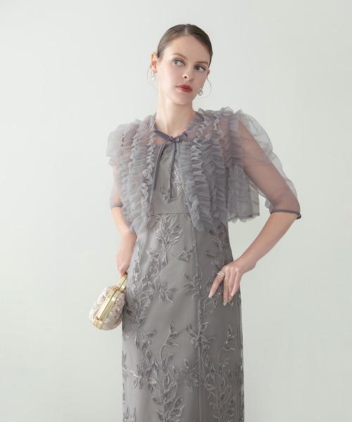 セール】【LEJA】チュールフリルボレロフラワースパンコールIライン