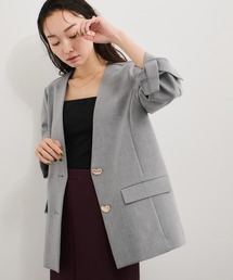 ADAM ET ROPE'｜アダムエロペのノーカラージャケット（グレー/灰色系