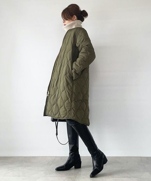 セール】美シルエット3wayキルティングフードコート（その他アウター