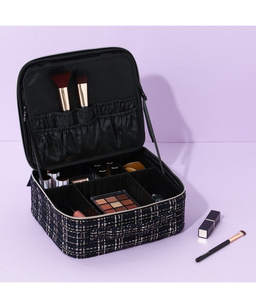 ツイード バニティ メイクバッグ ブラック（ポーチ）｜Francfranc