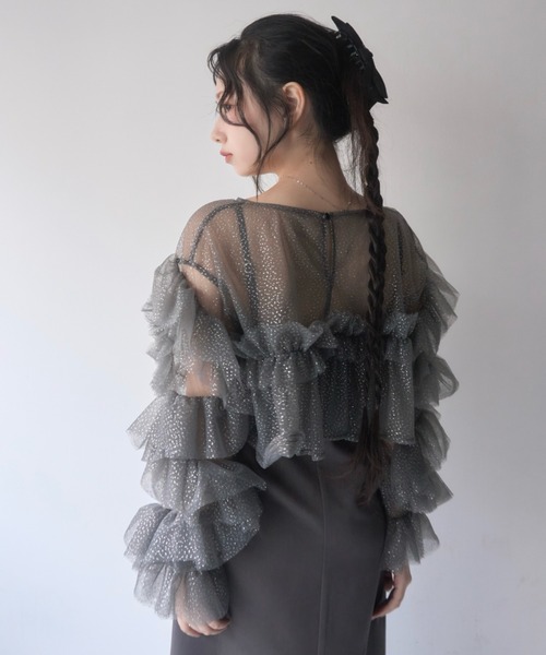 フリルラメチュールオケージョンワンピース（ワンピース）｜mellowneon