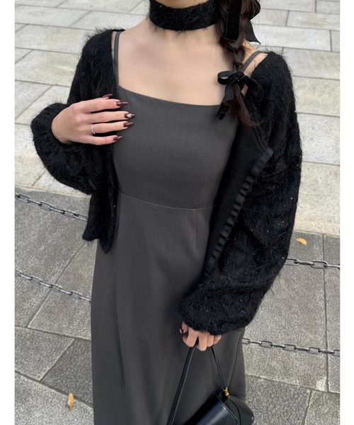 フリルラメチュールオケージョンワンピース（ワンピース）｜mellowneon