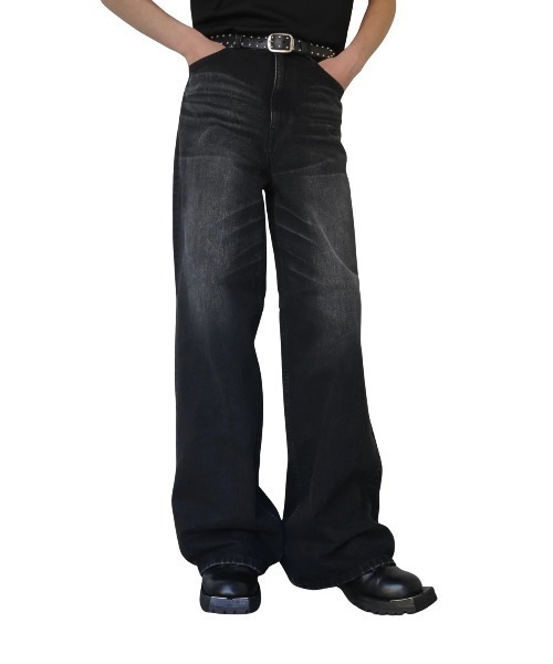 JOHN LAWRENCE SULLIVAN WASHED DENIM WIDE PANTS (JLS-02-26)（デニム