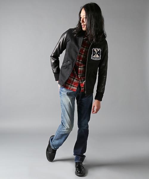 HYSTERIC GLAMOUR（ヒステリックグラマー）の「袖レザースタジャン