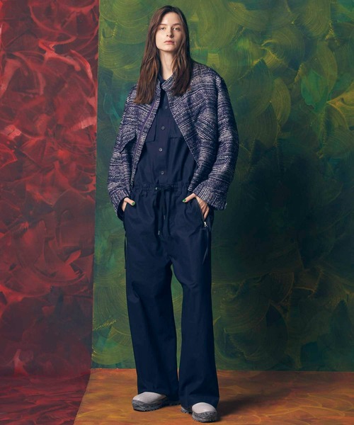 セール】《UNISEX》Mall Tweed Jacquard Dress-Over Short Mods Coat