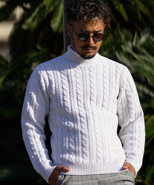 RTEG23ケーブルタートルニット（ニット/セーター）｜adamsJUGGLER