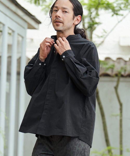 セール】ms5754-コットンスタンドカラー比翼シャツ（シャツ/ブラウス