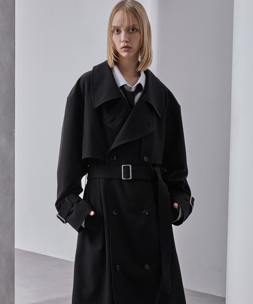 セール】モードオーバー ハイネックトレンチコート（トレンチコート