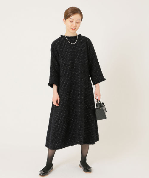 IENA（イエナ）の「＆NAVY ツイードワンピース（ワンピース）」 - WEAR
