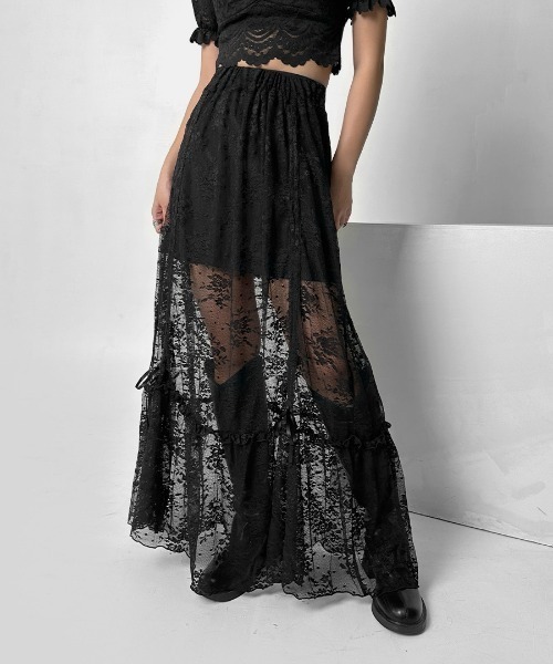 セール】【LVEU.】マルチウェイシャーリングレーススカート / ボトムス