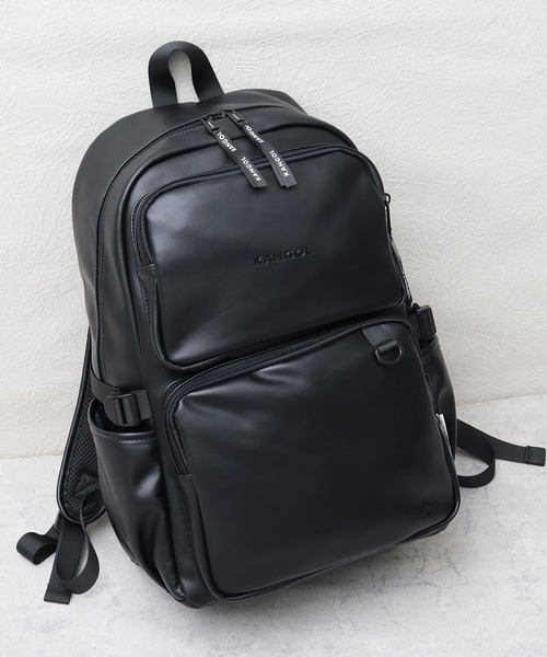 A.M.S.別注＞ レザー調 ダブルポケット 大容量 バックパック（バック