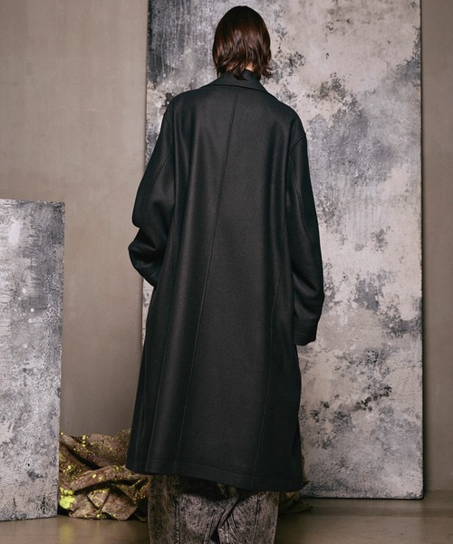 UNISEX》Super140s Prime-Over Melton Double Breasted Coat/プライム