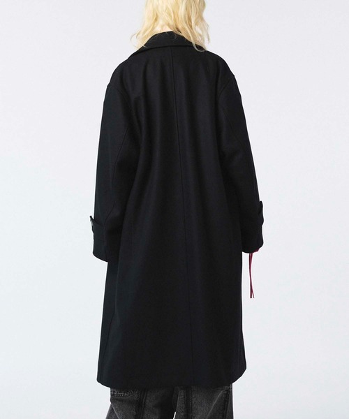 UNISEX》Super140s Prime-Over Melton Double Breasted Coat/プライム