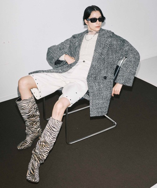 ビッグヘリンボーンミドルコート【MAISON SPECIAL/メゾンスペシャル