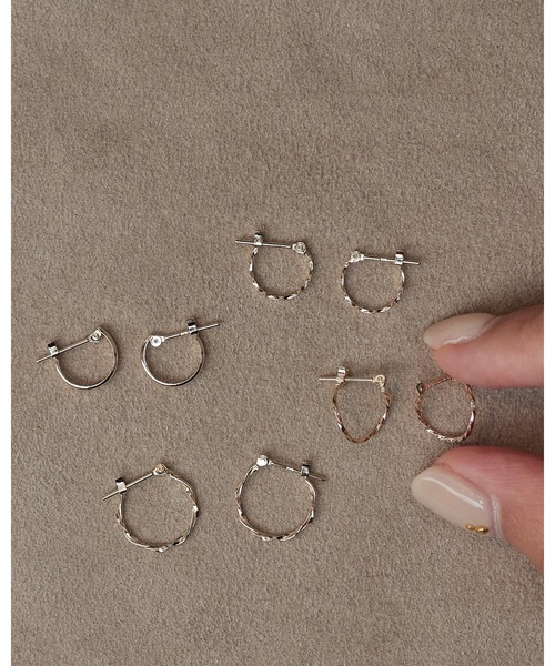 K10 シンプル丸線 ミニフープピアス（ピアス（両耳用））｜NOIR DE