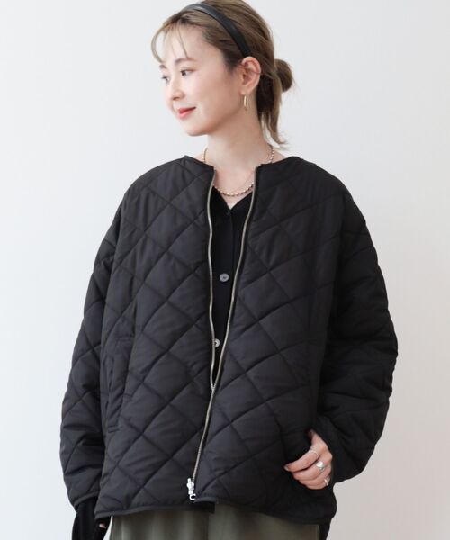 軽ポカリバーシブルキルティングコート（ノーカラージャケット