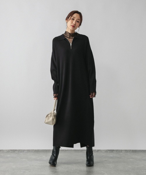 セール】ハーフZIPアゼニットワンピース/579499（ワンピース）｜GLOBAL