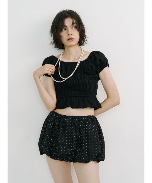 セール】パターンバルーンミニスカパン ドット チェック（スカート